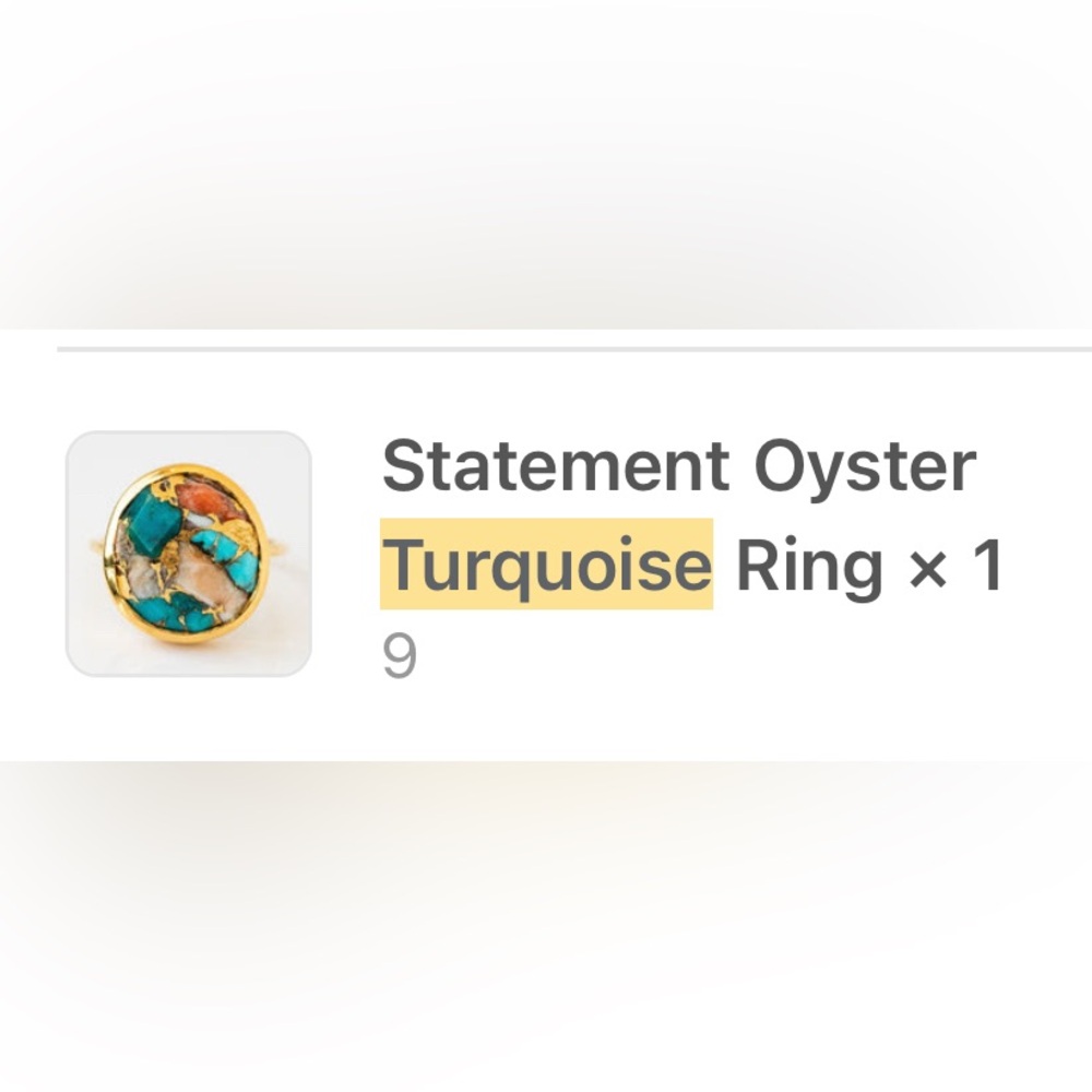Oyster And Turquoise Statement Ring - image 8
